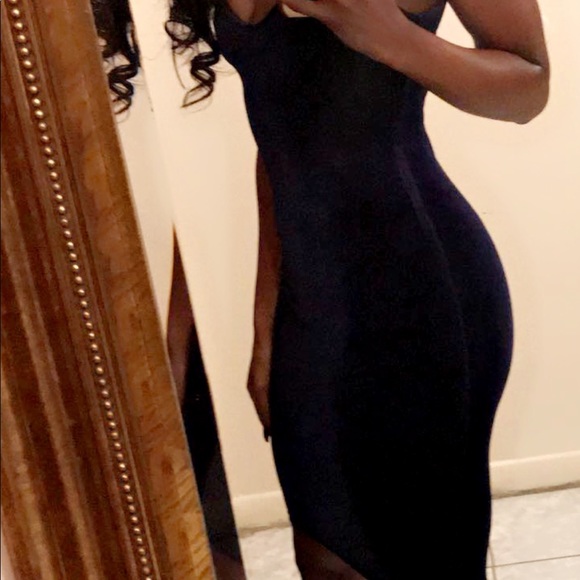 Blue suede evening dress - Picture 16 of 16